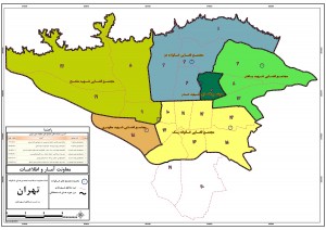 نقشه مجتمع های قضایی خانواده شهر تهران