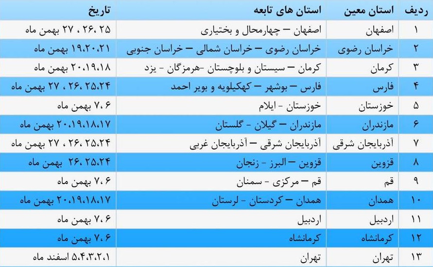 جدول زمانبندی مصاحبه مرکز وکلای قوه قضاییه 1401