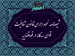 شیوه‌نامه نحوه اجرای قانون شفافیت قوای سه‌گانه، دستگاه‌های اجرایی و سایر نهادها در قوه قضاییه
