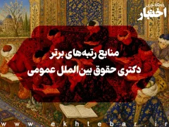 منابع رتبه‌های برتر دکتری حقوق بین‌الملل عمومی