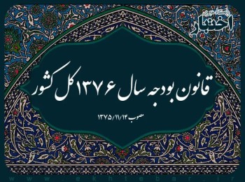 قانون بودجه سال ۱۳۷۶ كل كشور
