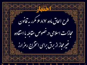 طرح الحاق ماده ۶۸۷ مکرر به قانون مجازات اسلامی درخصوص مقابله با استفاده غیرمجاز از برق برای استخراج رمز ارز